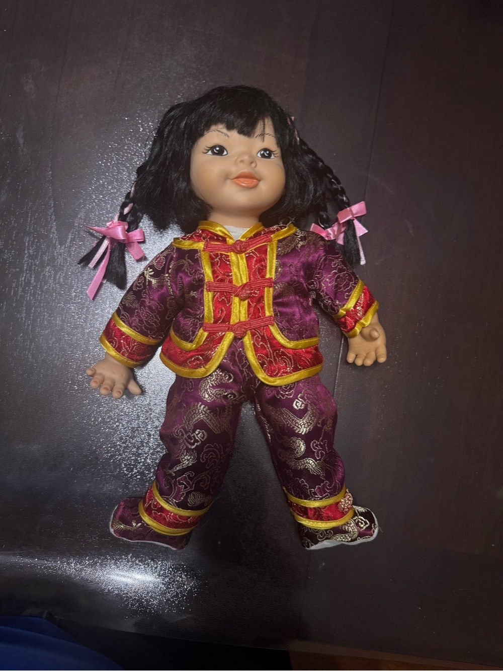 Vintage China Dolls Co. 1996 RARE Asian Baby Girl Doll Black Hair
